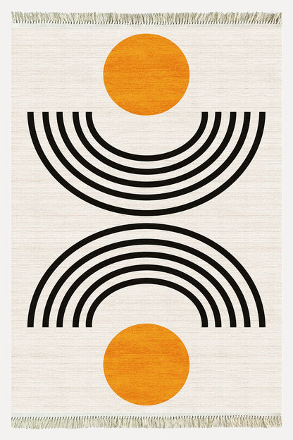 Cotton Kilim 80 Krem Tonlarında  Etnik Boho Stil Pamuk Taban