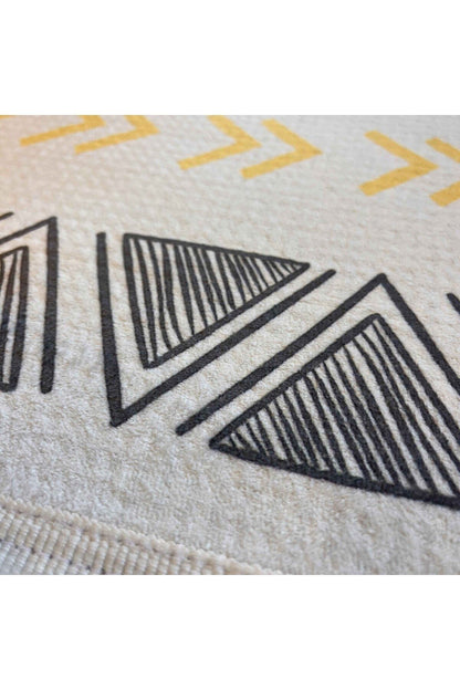 Yumuşak Dokulu Bambu Soft Kilim - İskandinav Saçaklı Dijital Baskı HV-SK-202