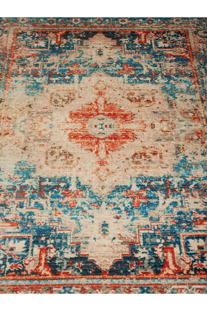 Halı Vagonu 2018 Etnik Vintage Çok Renkli Bohem Dokuma Ve Kaymaz Taban Şönil Halı