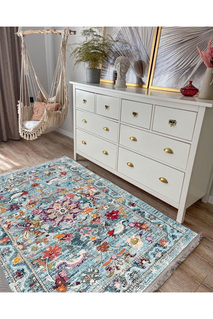 Mars Serisi Eskitme Desen Kaymaz Taban Şönil Halı