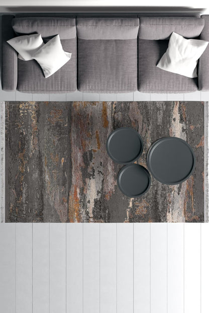 Halı Vagonu Serisi Krem Ve Multy Tonlarda Çiçekli Desen Kaymaz Taban Şönil Halı