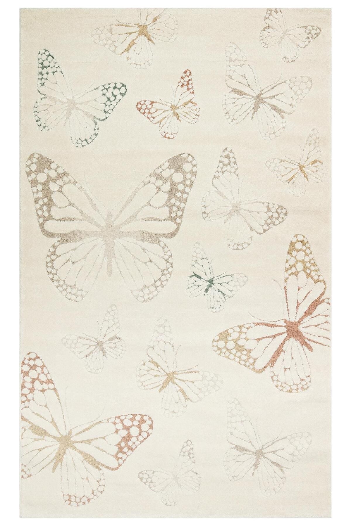 PICCOLO PCL 03 CREAM MULTY  Pastel Renkli Hav ve Toz Vermeyen Çocuk Halısı
