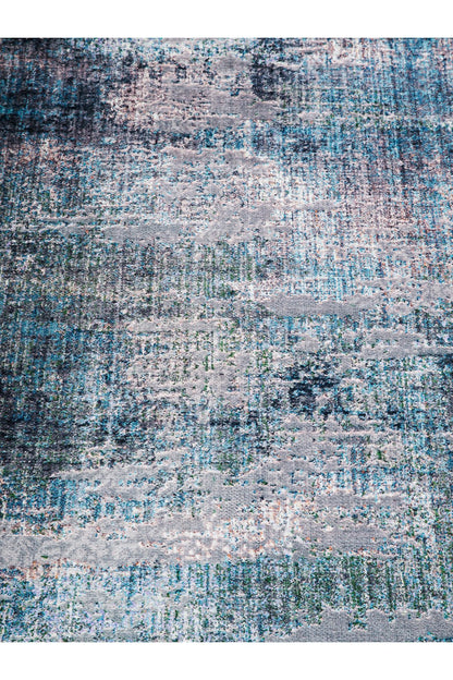 Halı Vagonu 2024 Mavi Gri Soyut Desen Modern Dokuma Taban Dekoratif Halı