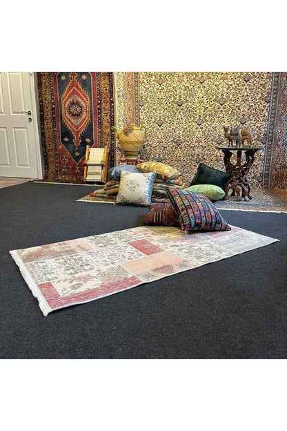 Yumuşak Dokulu Bambu Soft Kilim - Patchwork Saçaklı Dijital Baskı HV-SK-K9