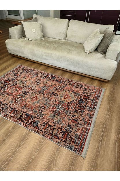 Mars Serisi Eskitme Desen Kaymaz Taban Şönil Halı