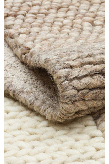 JADE CORBIN NATURAL  Naturel Kazak Örgü Desenli El Dokuma Örgü Halı
