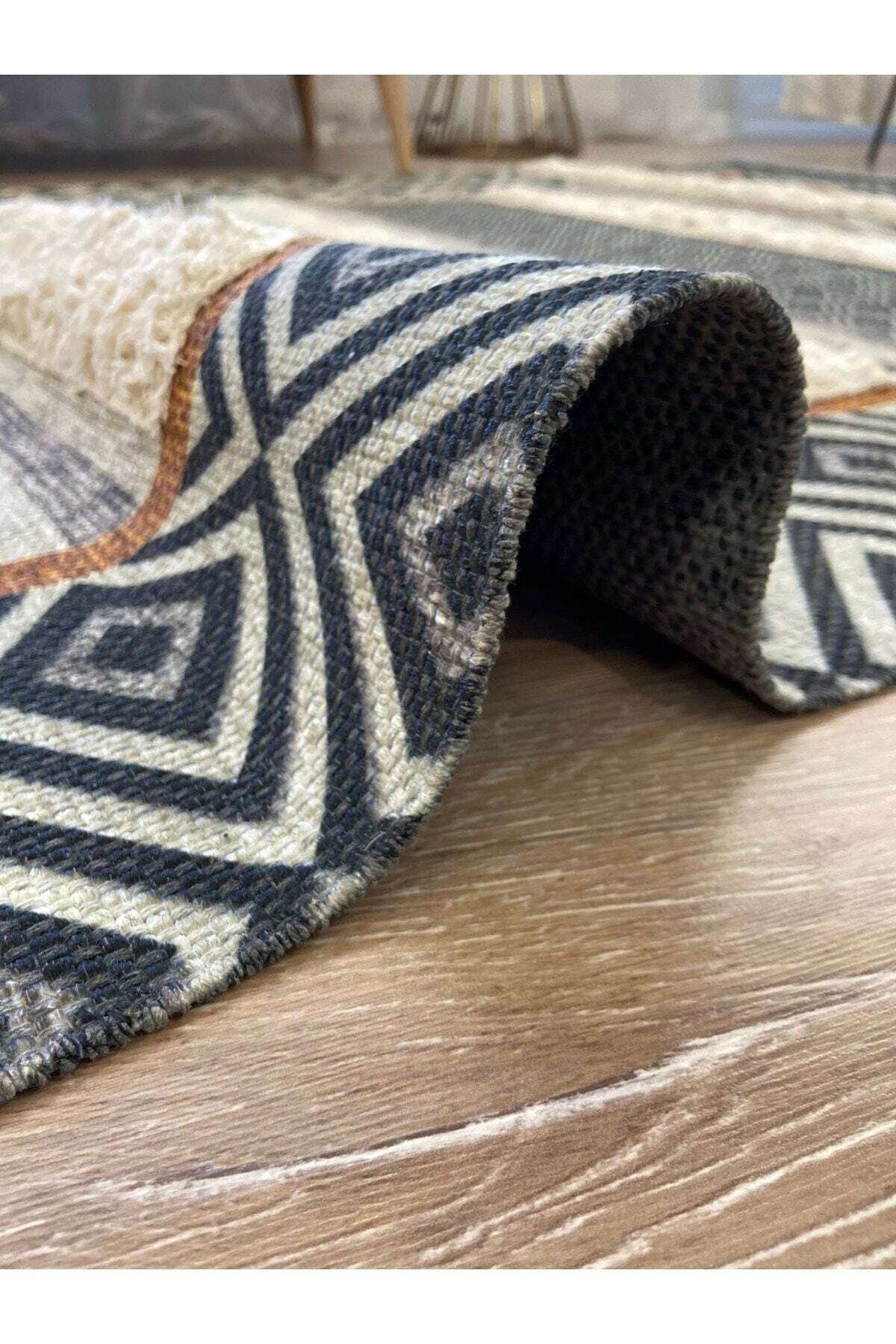 Tafting Kilim Iskandinav Halı Peluşlu Dokuma Taban Yıkanabilir Dekoratif Kilim