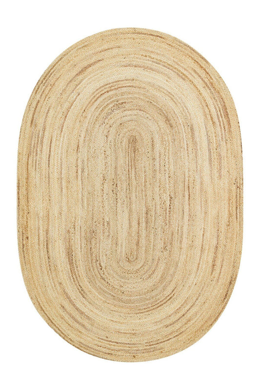 JUNO ECH 01E NATURAL El Dokuma Naturel Jüt Hasır Halı, doğal jüt malzemeden yapılmış, iç mekan dekorasyonu için ideal.