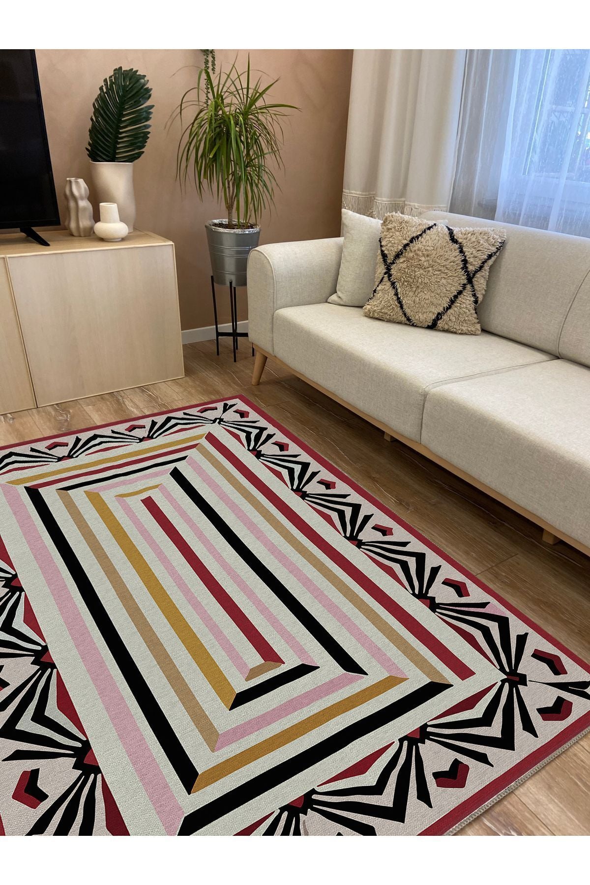 Halı Vagonu 47 Modern Stil Renkli Iskandinav Halı Ve Kilim Salon Halısı Yıkanabilen Dekoratif Halı