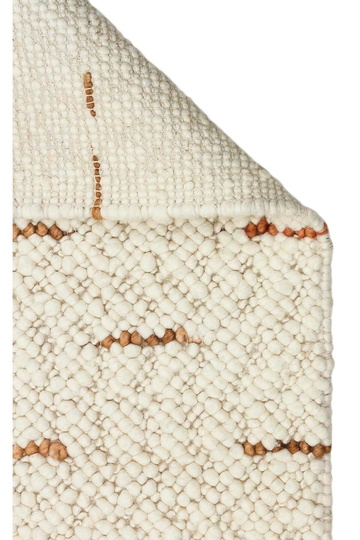JADE JD 06 NATURAL Kazak Örgü Desenli El Dokuma Örgü Halı