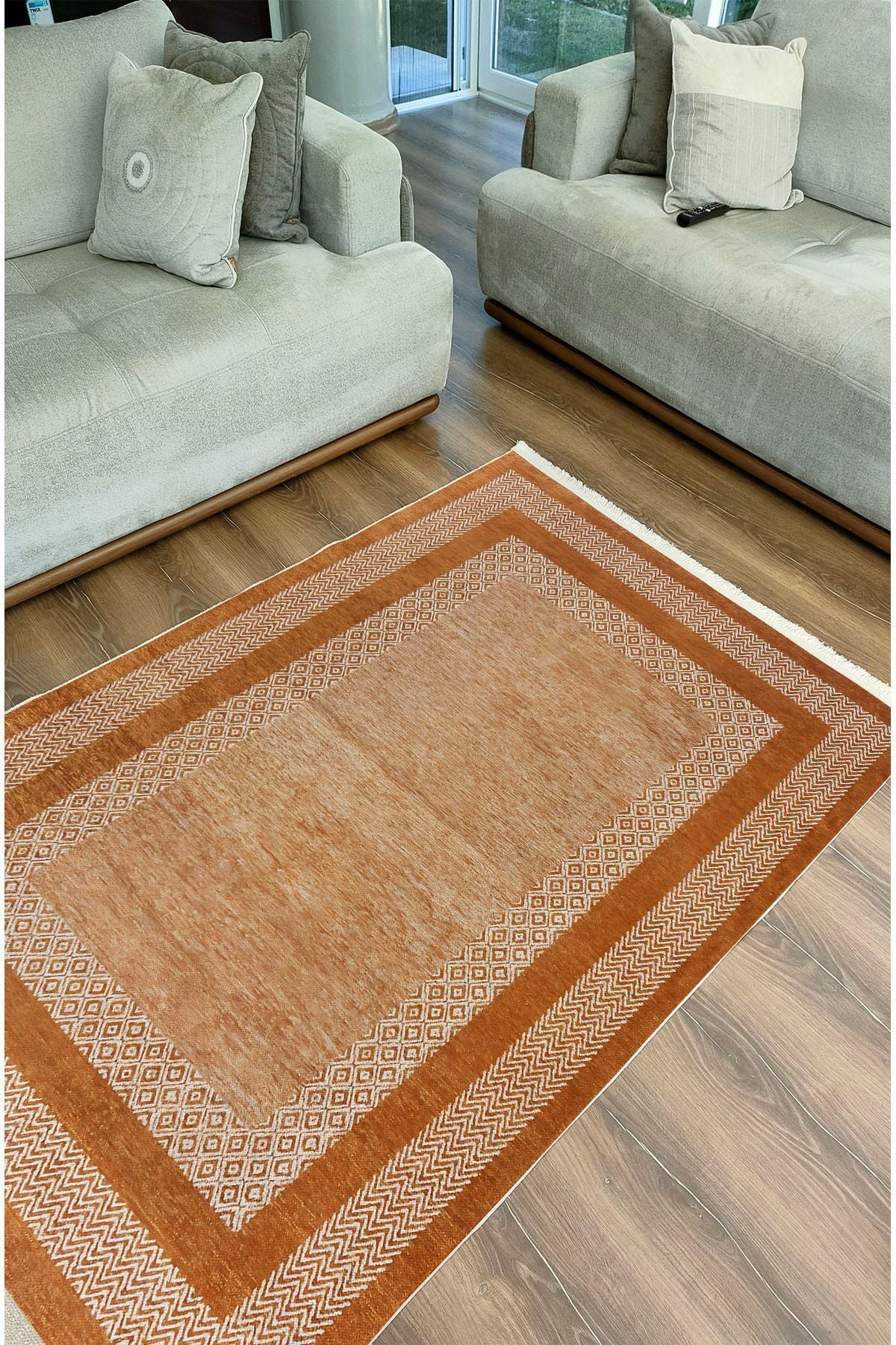 Halı Vagonu131 Iskandinav Modern Halı Dekoratif Salon Halısı Saçaklı Yıkanabilen Halı