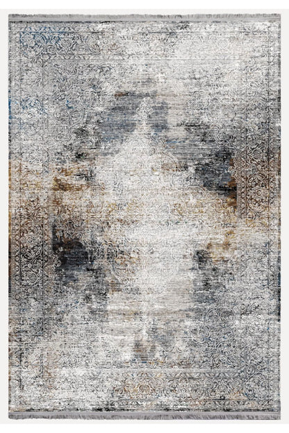 Halı Vagonu 2163 Eskitme Desenli Yıkanabilir Kaymaz Tabanlı Salon Halısı, Koridor Ve Mutfak Halısı