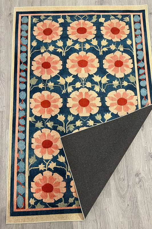 Çiçekli Floral Mavi Pembe Pop Art Salon Halısı Mutfak Halısı Yolluk Otantik Halı Halı Vagonu 231
