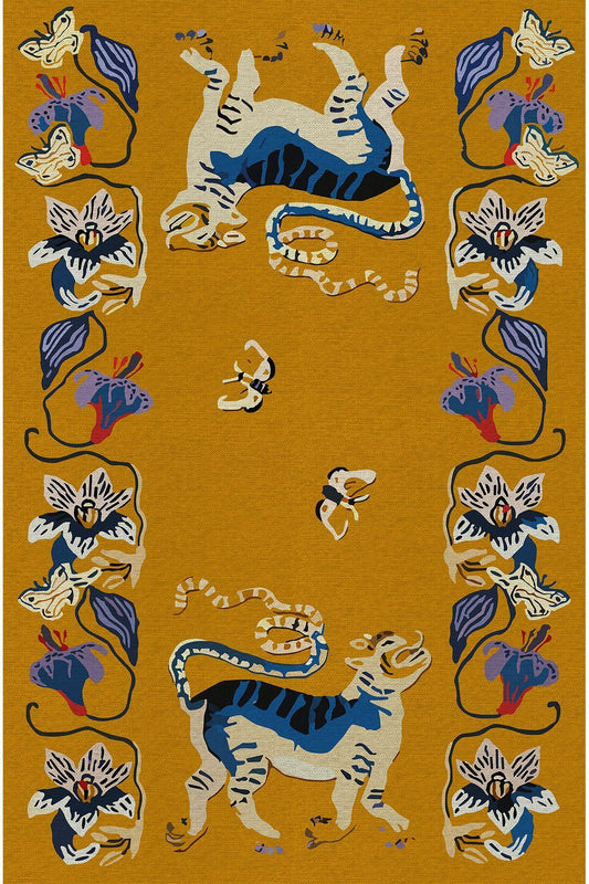 HV  45 Modern Stil Hardal Kaplan Iskandinav Halı Ve Kilim Salon Halısı Yıkanabilen Dekoratif Halı