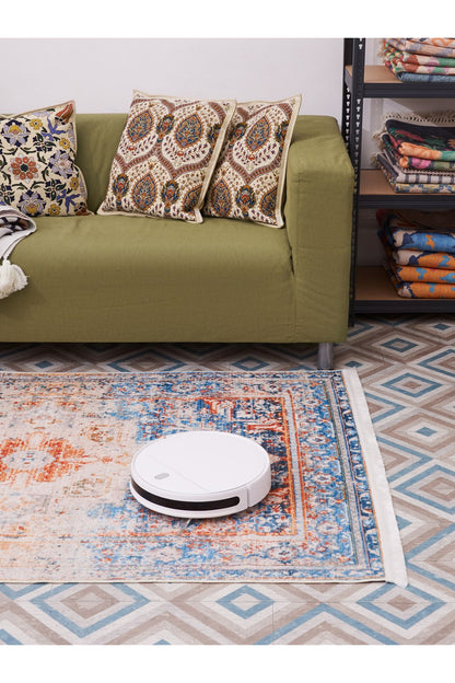 Halı Vagonu 2018 Etnik Vintage Çok Renkli Bohem Dokuma Ve Kaymaz Taban Şönil Halı