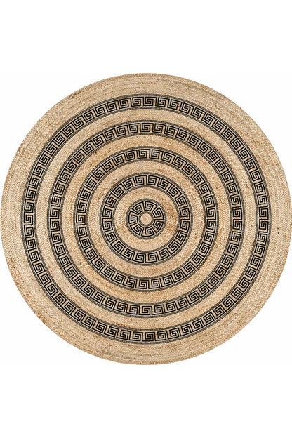 Boho 906 Jüt Hasır Etnik Desenli Jüt Örme Doğal Hasır Natural Halı - Doğal malzeme yapısı ve desenleri