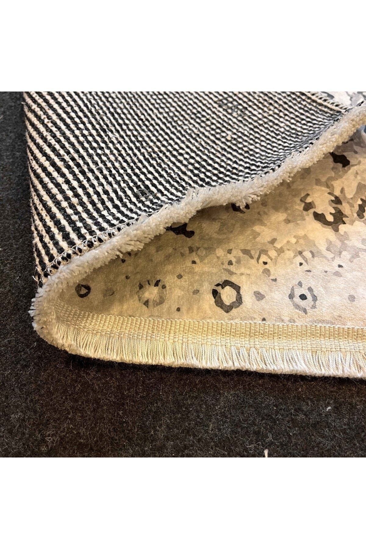 Yumuşak Dokulu Bambu Soft Kilim - İskandinav Saçaklı Dijital Baskı HV-SK-901