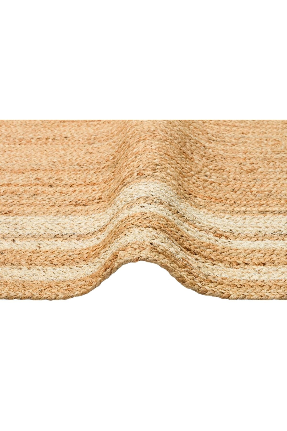 Echo Ech 10 Natural White Xw Flatweave El Dokuma Naturel Jüt Hasır Halı ile şık bir oturma odası dekorasyonu.
