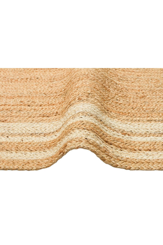 Echo Ech 10 Natural White Xw Flatweave El Dokuma Naturel Jüt Hasır Halı ile şık bir oturma odası dekorasyonu.