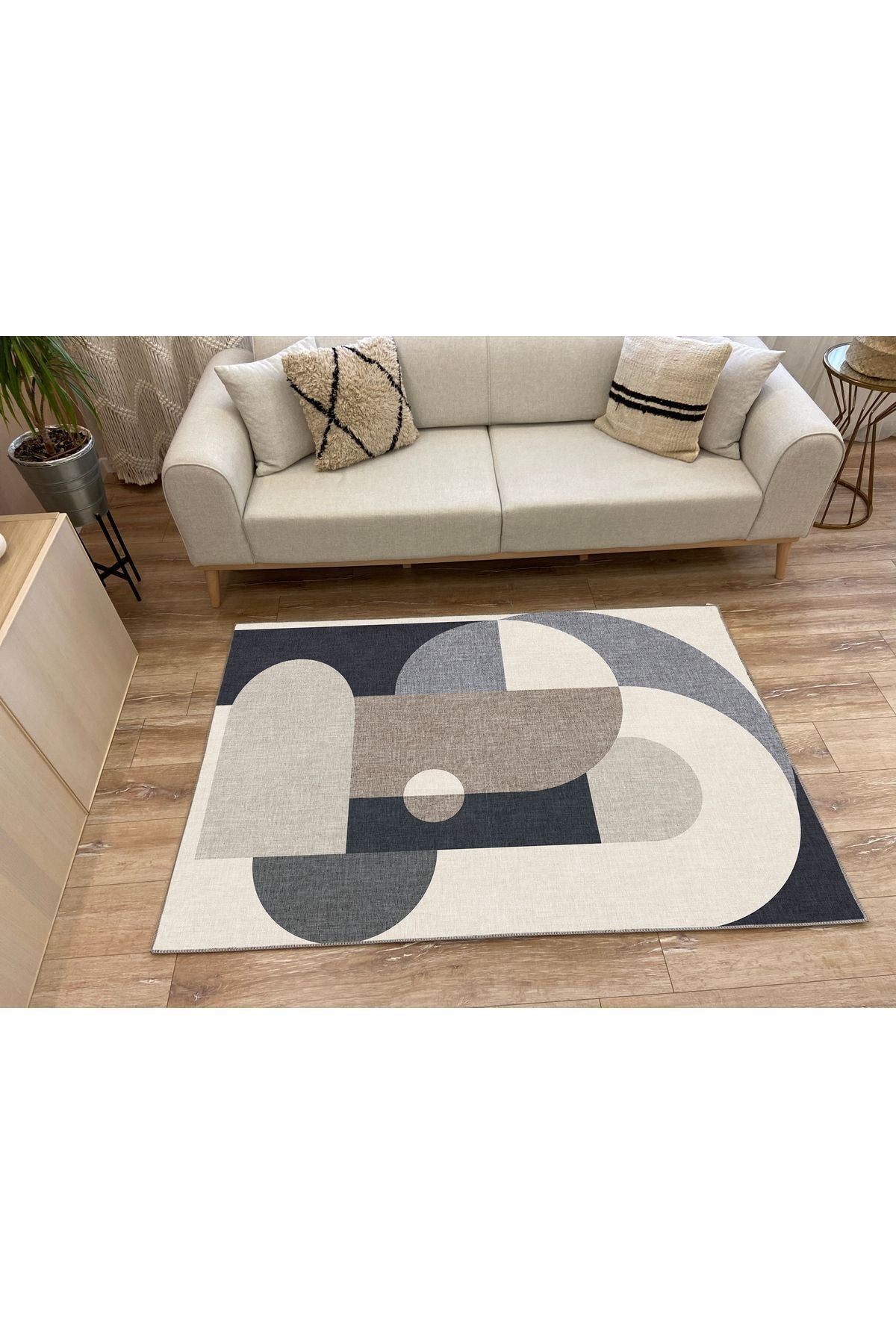 Modern Stil Krem Tonlarında iskandinav halı ve kilim Salon halısı Peluş halı Yıkanabilen Halı