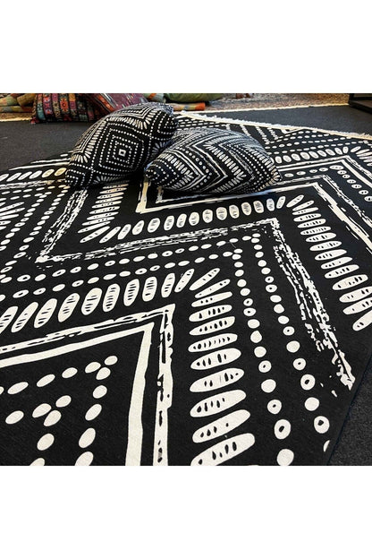 Yumuşak Dokulu Bambu Soft Kilim  İskandinav Saçaklı Dijital Baskı HV-SK-900