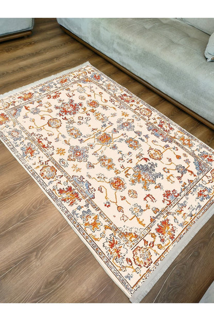 Halı Vagonu Serisi Multy Tonlarında Çiçekli Desen Kaymaz Taban Şönil Halı