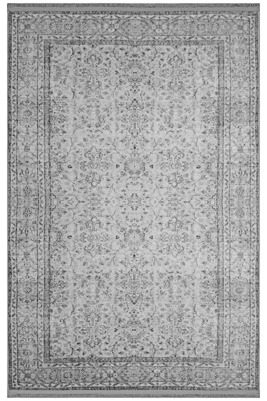 Mars 2194 Gri Antrasit Etnik Vintage Desenli Dokuma Taban Halı