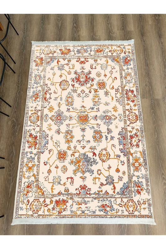 Halı Vagonu Serisi Multy Tonlarında Çiçekli Desen Kaymaz Taban Şönil Halı