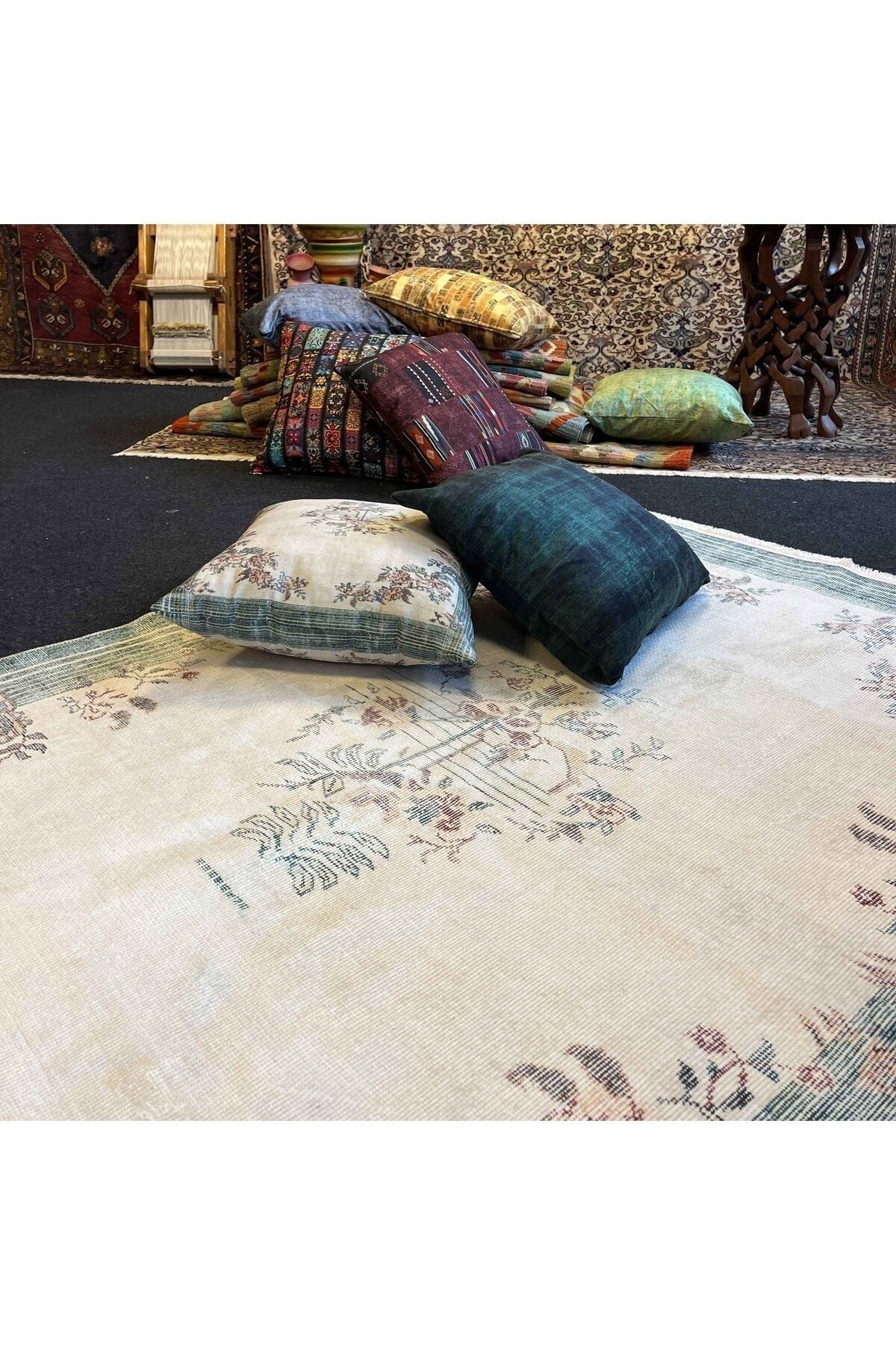 Yumuşak Dokulu Bambu Soft Kilim - Vintage Saçaklı Dijital Baskı HV-SK-939