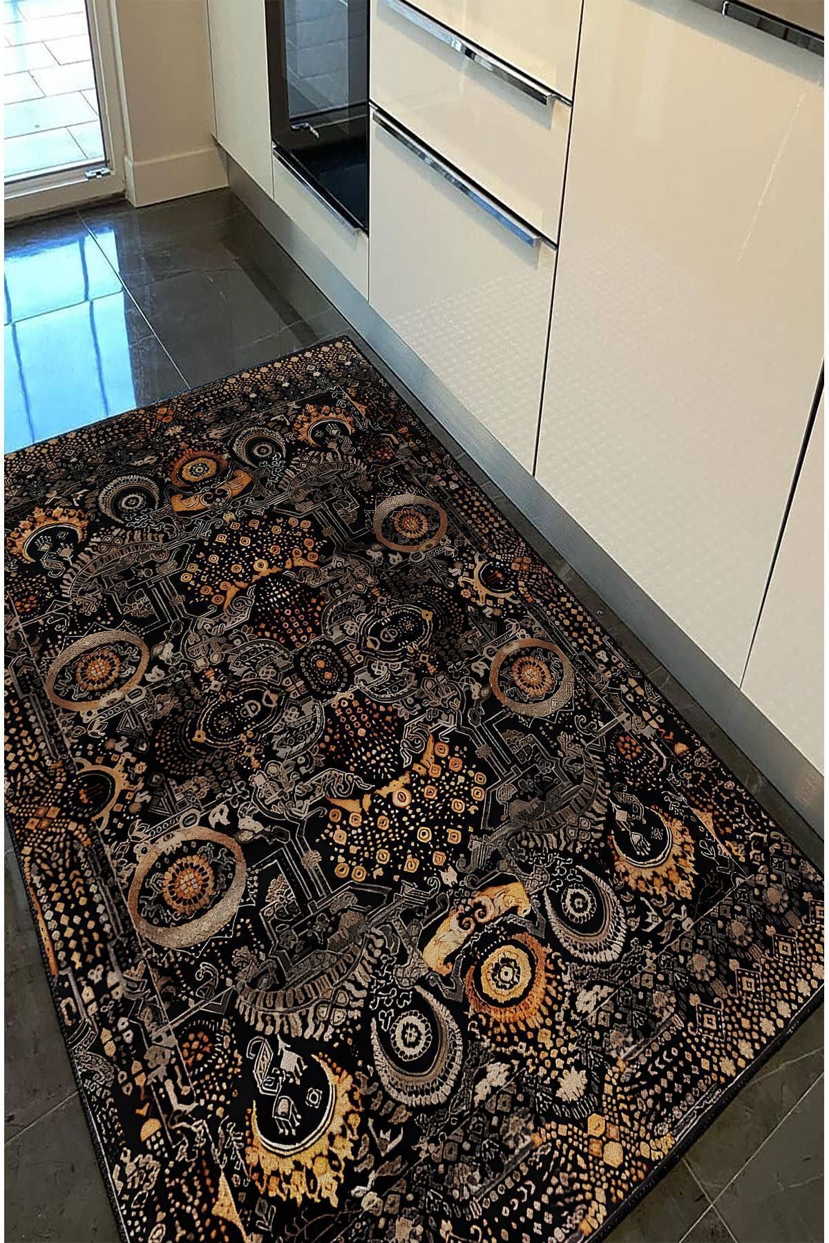 Halı Vagonu57 Renkli Klasik Desenli Yıkanabilir Kaymaz Salon Halısı, Koridor Ve Mutfak Halısı