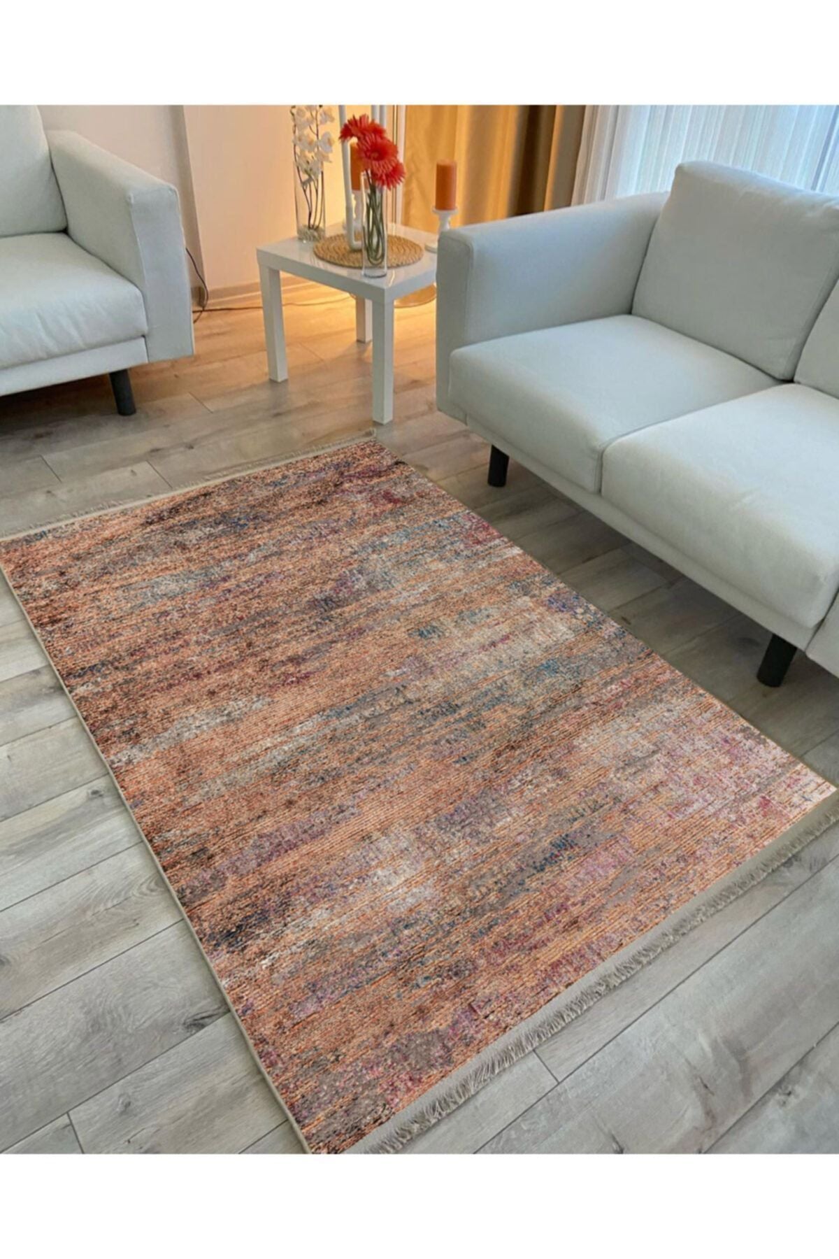 Halı Vagonu 2027 Modern Görünümlü Otantik Desen Kaymaz Taban Dekoratif Halı