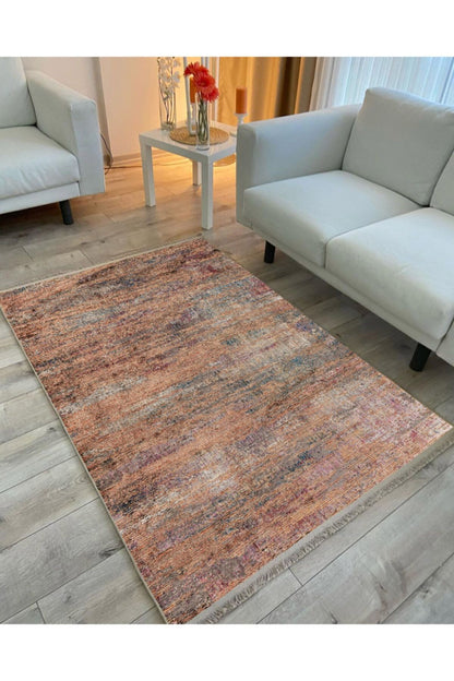 Halı Vagonu 2027 Modern Görünümlü Otantik Desen Kaymaz Taban Dekoratif Halı