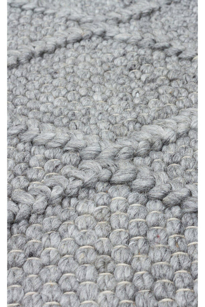 JADE DIAMOND GREY Naturel Kazak Örgü Desenli El Dokuma Örgü Halı