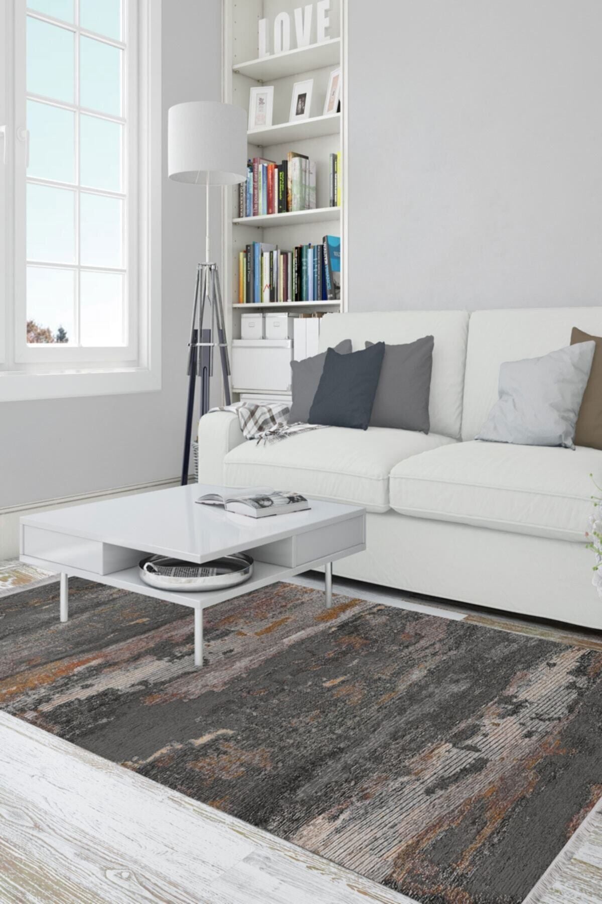 Halı Vagonu Serisi Krem Ve Multy Tonlarda Çiçekli Desen Kaymaz Taban Şönil Halı