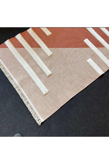 Tafting Kilim Serisi Üzeri Peluşlu Dokuma Taban Dekoratif Kilim