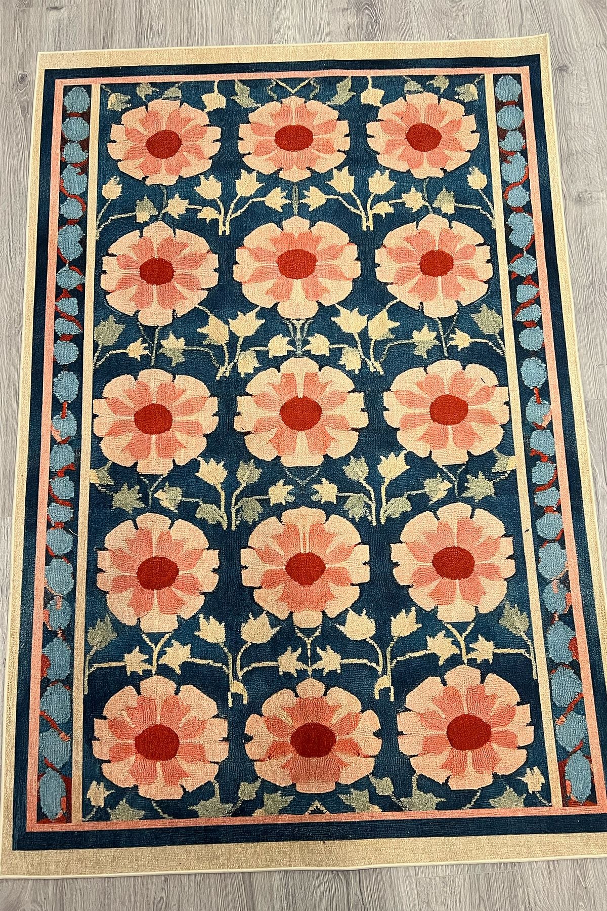 Çiçekli Floral Mavi Pembe Pop Art Salon Halısı Mutfak Halısı Yolluk Otantik Halı Halı Vagonu 231