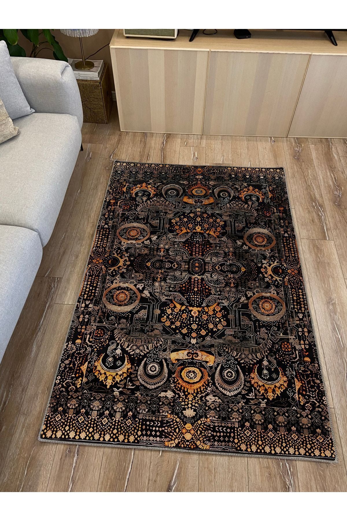 Halı Vagonu57 Renkli Klasik Desenli Yıkanabilir Kaymaz Salon Halısı, Koridor Ve Mutfak Halısı