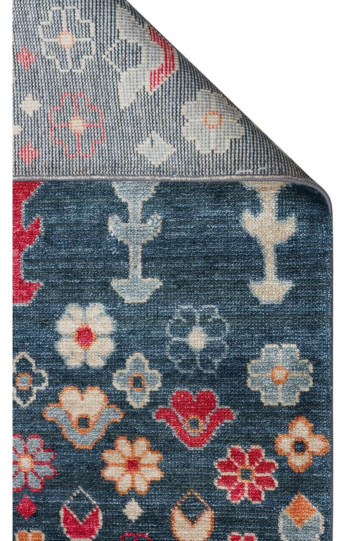 Zara Zr 17 Navy Multy Otantik Desenli El Emeği Ile Özel Tezgahlarda Üretilen Modern Uşak Halısı