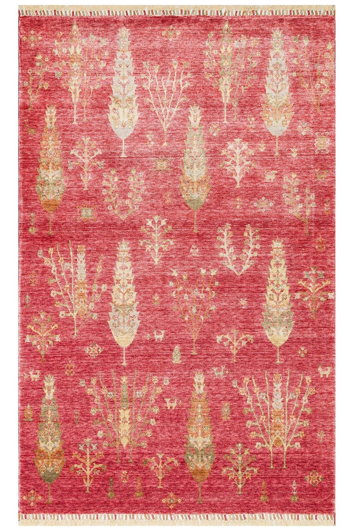 Zara Zr 08 Red Autumn Otantik Desenli El Emeği Ile Özel Tezgahlarda Üretilen Modern Uşak Halısı