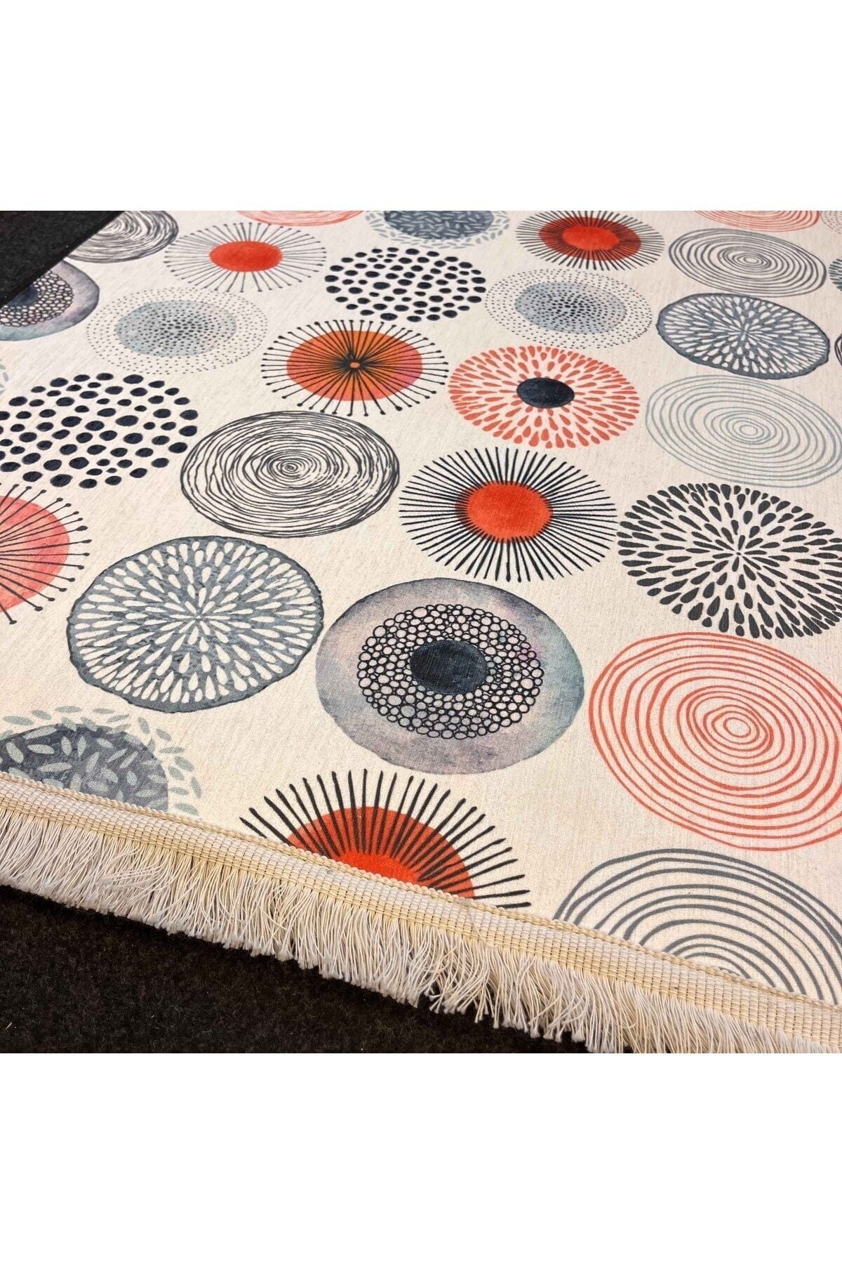 Yumuşak Dokulu Bambu Soft Kilim - Etnik Saçaklı Dijital Baskı HV-SK-912