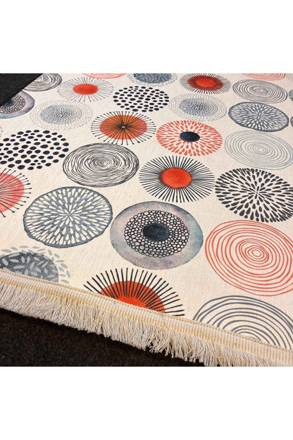 Yumuşak Dokulu Bambu Soft Kilim - Etnik Saçaklı Dijital Baskı HV-SK-912