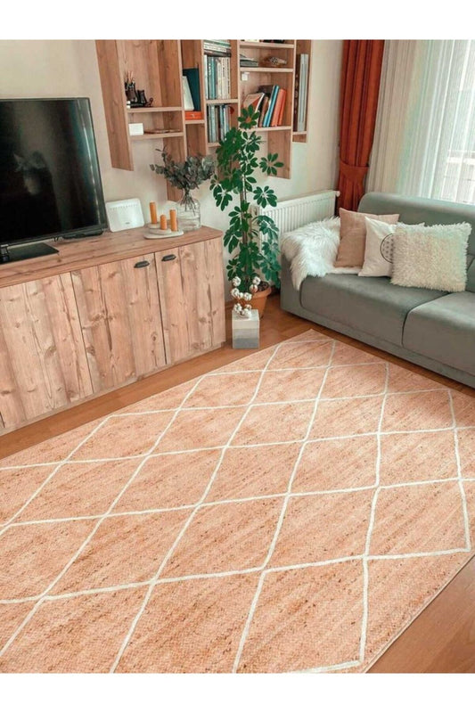 Jüt Efektli Dijital Baskı Halı - Jute12