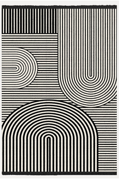 Halı Vagonu130 Iskandinav Modern Halı Dekoratif Salon Halısı Saçaklı Yıkanabilen Halı