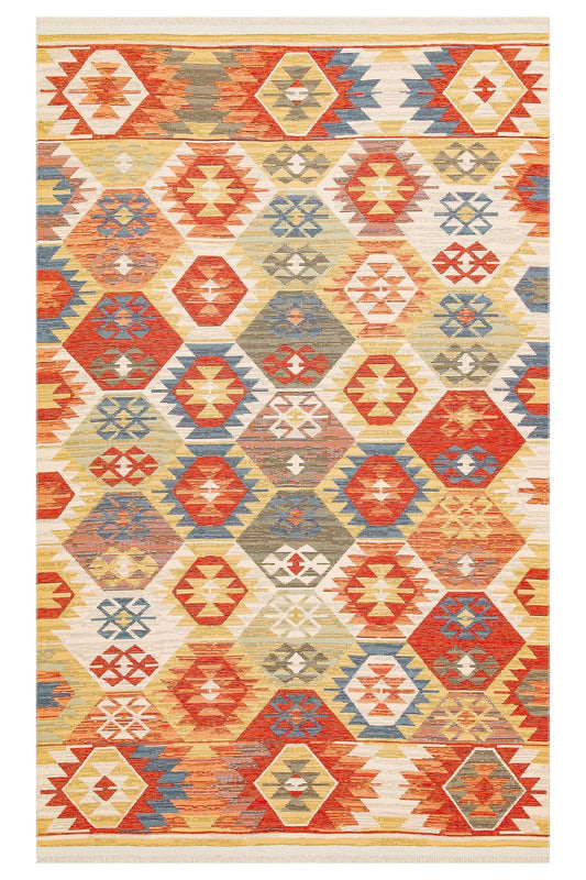 NOMAD NMD 01 MULTY  Yıkanabilir, Çift Taraflı Kullanıma Uygun Yumuşak Tuşeli Otantik Kilim