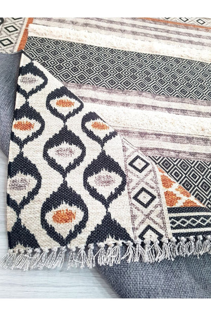 Tafting Kilim Iskandinav Halı Peluşlu Dokuma Taban Yıkanabilir Dekoratif Kilim
