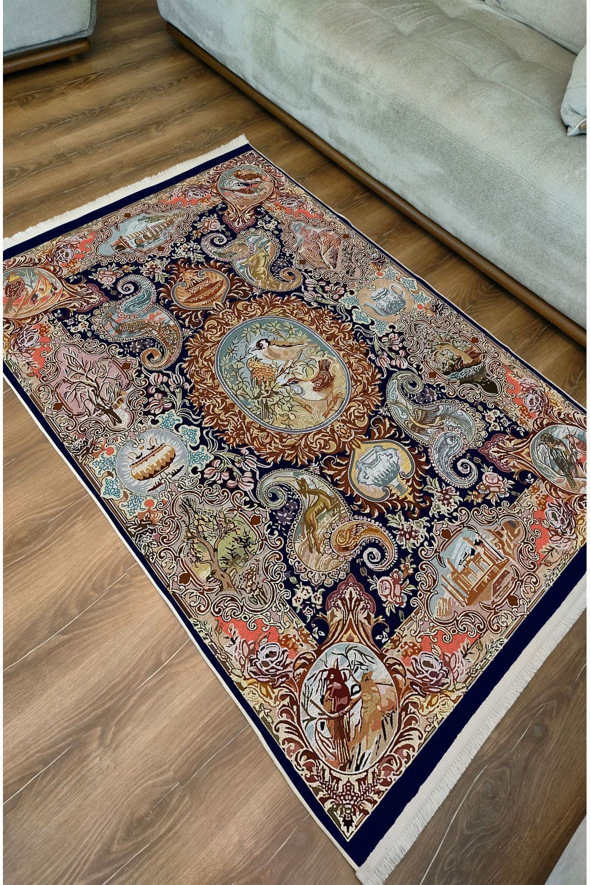 Halı Vagonu 41 Modern Stil Renkli Tonlarında Iskandinav Halı Salon Halısı Yıkanabilen Dekoratif Halı