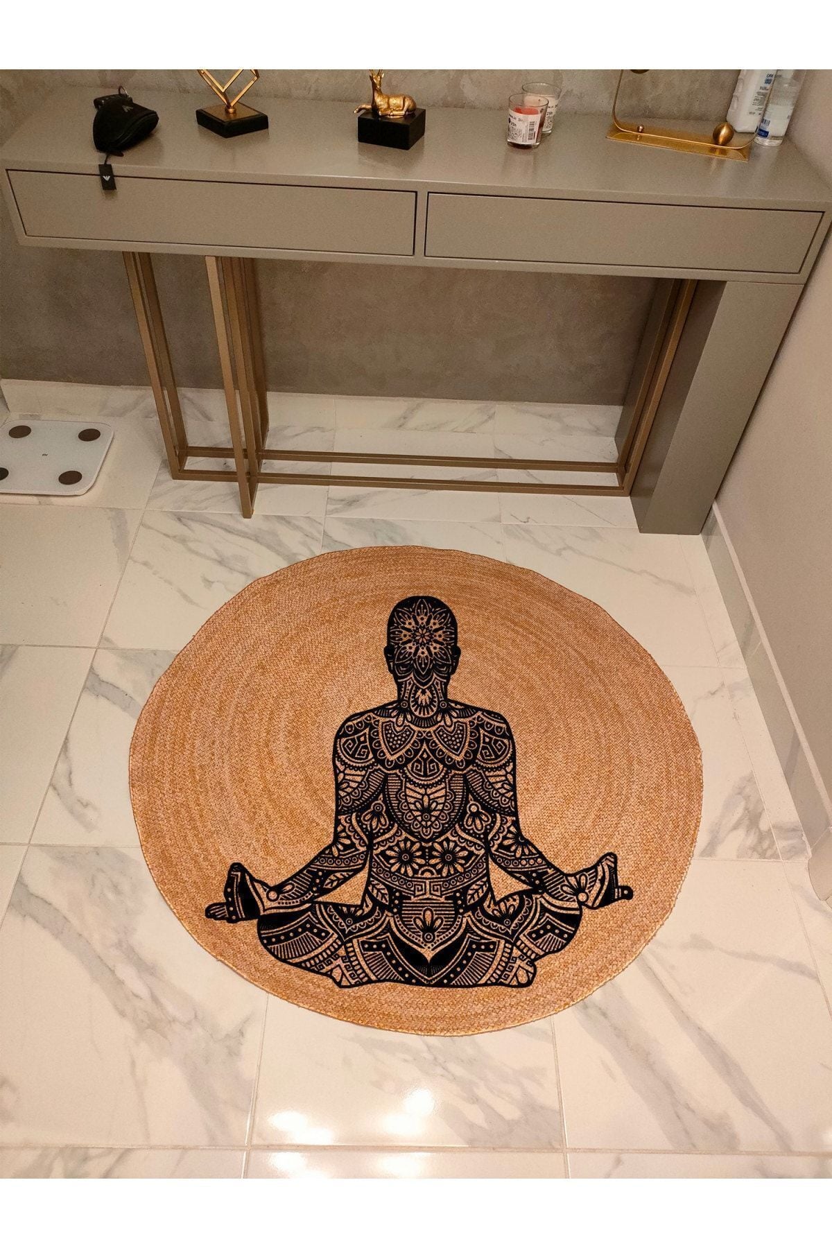 Hasır Jüt Görünümlü Dokuma Kaymaz Taban Kilim