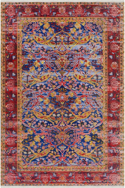 Halı Vagonu 55 Renkli Klasik Desenli Yıkanabilir Kaymaz Salon Halısı, Koridor Ve Mutfak Halısı