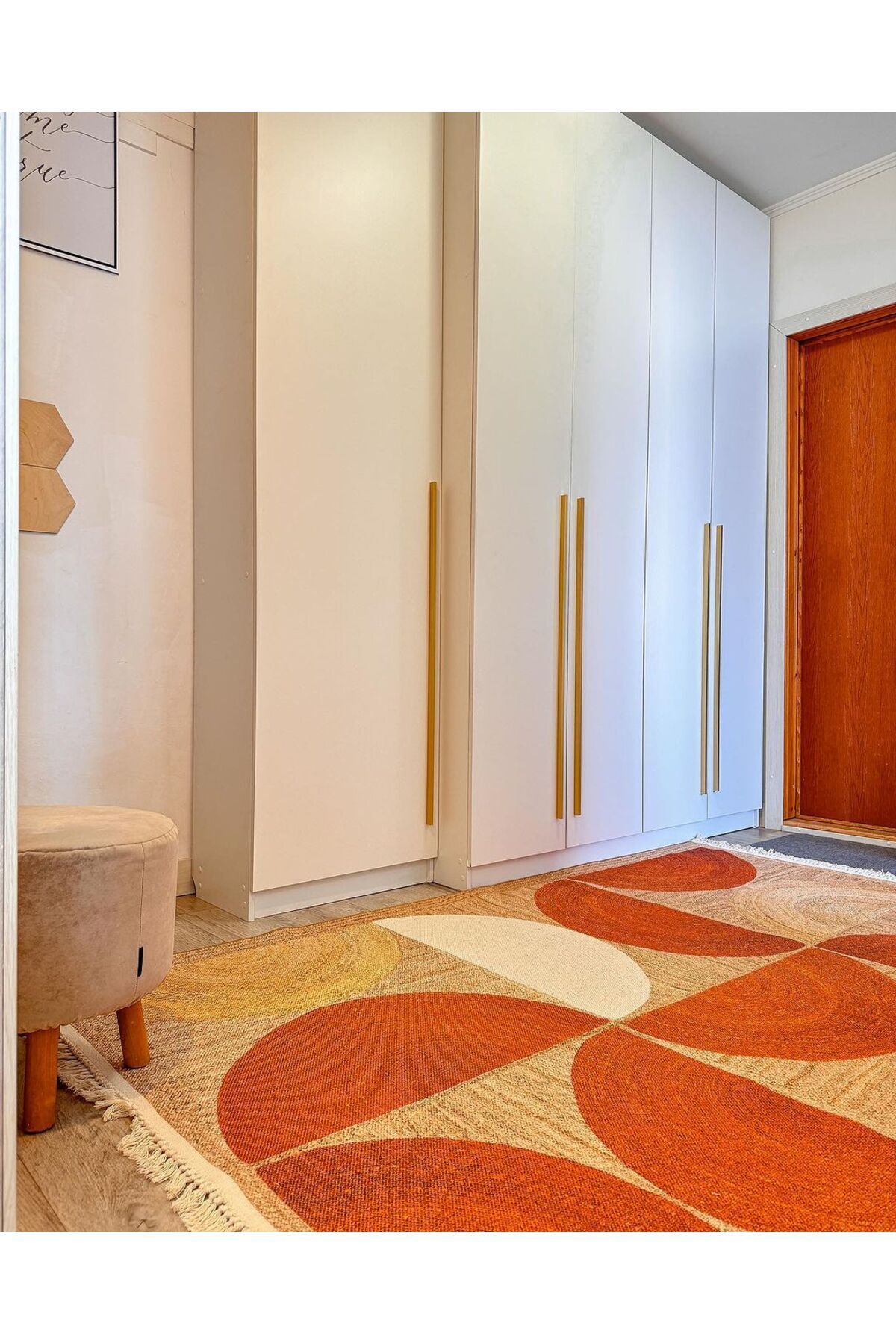 Cotton 3620 Jüt Kiremit Renginde Boho Stil Natural Pamuklu Dokuma Kilim