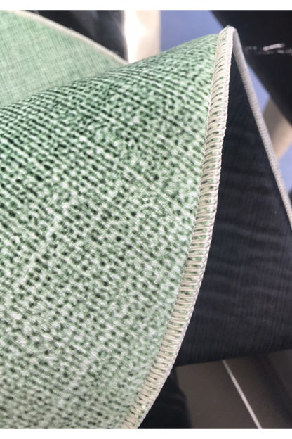 Yeşil Jüt Efektli Dijital Baskılı Yuvarlak Halı - Jute1101